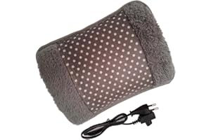 Decolores | Bolsa De Agua Caliente Eléctrica Recargable | Tamaño 18 X 25 Cm, Duración 3 Horas, Apagado Automático, Alivio Dolores Musculares Y Menstruales, Calor En 15 Min | Cojin Termico | Gris