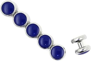 Dickie Bows Royal Blue Dress Shirt (Tuxedo) Studs Set with Pouch (Six Studs)