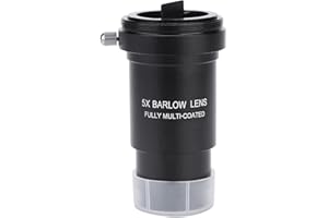 GAEIRT Lente Barlow, lente Barlow 5X, lente Barlow de 1,25 pulgadas, lente Barlow multicapa de 1,25" 5X con rosca M42 x 0,75 mm para ocular de telescopios de 31,7 mm