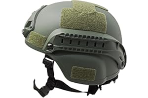 CUCUFA Casque Tactique, Casque Rapide Airsoft, Casque Militaire de Type PJ, Casque de Paintball, Casque de Bosse de Protection NVG Mount A réglable pour Chasse - 22.05-23.62 Pouces