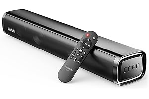 MEVOSTO Soundbar for TV Devices PC Gaming Soundbar 60 W Mini 2.1CH Integrated Subwoofer BT5.4 Speaker Computer with USB Digital Audio/Optical/AUX Voice Enhance 3 EQ Compatible Game Consoles 40 cm