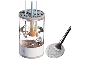 AOUZOVLI Lava Pennelli Make Up Elettrico,Pulitore Pennelli Trucco Elettrico,Pulitore Pennelli Trucco,Pulitore Elettrico Per Pennelli Da Trucco,Detergente Per Pennelli Per Trucchi Elettrici