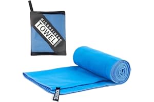 MEMOEVER Gym Towel Microfibre Sports Towels, Quick Dry Cooling Towel, Absorbent Workout Sweat Towels for Gym Fitness Yoga Swimming Camping Travel Hiking Beach for Men and Women, Blue