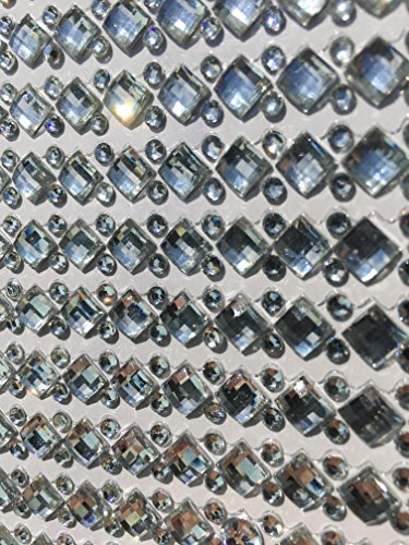 1350 Stück glitzernde Strasssteine selbstklebend eckig quadratisch transparent kristall klar rund basteln Gltzersteine Schmucksteine viereckig Strass Steine zum Verzieren von CRYSTAL KING