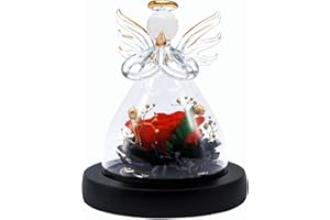 Wentsent Preserved Flowers, Preserved Fresh Flowers Real Rose with LED Light, Handmade Forever Rose in Glass Dome for Mom Women, Mother Day Valentine Gifts Birthday