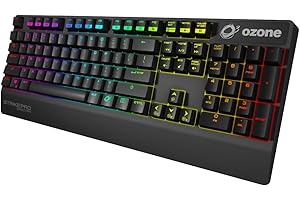 Ozone Gaming Gear Strike Pro Spectra -OZSTKPROSPECTRAUSRD- Teclado mecanico RGB, Switches Cherry MX, Layout Americano, numerico, Color Negro