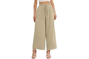 Anelune Hosen Damen Herbst Hohe Taille Weite mit Taschen Hose Damen Herbst Winter Spring Sommer (S-2XL)