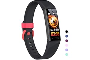 HOOMOON Fitness Tracker Uhr für Kinder, IP68 wasserdichter Aktivitätstracker, Herzfrequenz-Schlafmonitor, 11 Sportmodi, Kalorienzähler, Schrittzähler mit Wecker und Erinnerung, tolles Geschenk für Jungen, Mädchen, Teenager