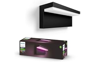 ‎PHILIPS HUE Philips Hue White & Color Ambiance Nyro Wandleuchte Outdoor (1.020 lm), dimmbare Leuchte für das Hue Lichtsystem mit 16 Mio. Farben, smarte Lichtsteuerung über Sprache oder App, silber