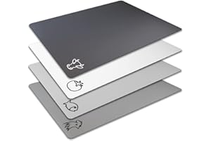 Fotouzy Flexible Plastic Cutting Board Mats with Food Icons, BPA-Free, Non-Porous, 100% Non-slip Back and Dishwasher Safe, Unique Modern Neutral Colors, Set of 4