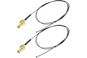 eMagTech 2pcs Câble Antenne IPEX 4 vers RP-SMA Compatible avec Intel AX200NGW 8265AC 8265NGW 7265AC 9560AC M.2 NGFF IPX U.FL MHF4 Câbles Coaxiaux 50cm
