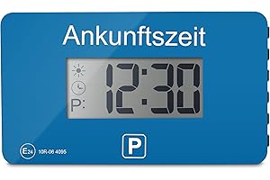 Parkwächter Road Traffic Automatic Parking Disc Digital Car Parking Disc Electronic Parking Timer with Privacy Function, Blue, 105 x 60 x 13 mm