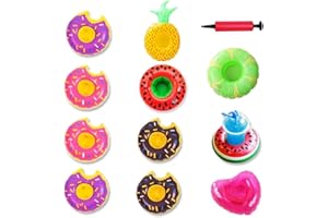 SUNSHINE SMILE Porte Verre Piscine,Porte Verre Gonflable Piscine,Plateau Gonflable Bar Flottant,Porte gobelet Gonflable Piscine,Gonflables Porte-Boissons,Kit de Porte-gobelet Gonflable, Bar Flottant Piscine (11)