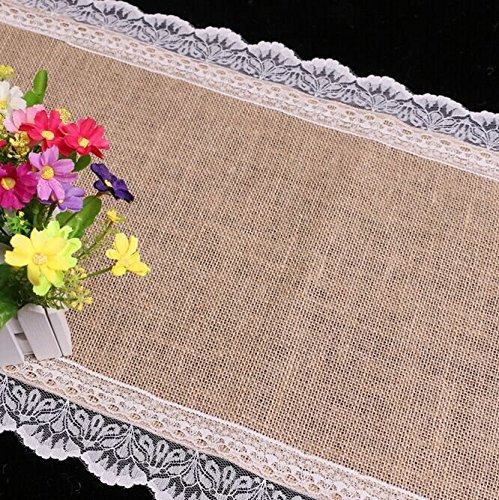 PsmGoods-Rustic-Burlap-Lace-Hessischen-Tischlufer-Natrliche-Jute-fr-Hochzeits-Festival-Ereignis-Tischdekoration-12x108-Weie-Spitze