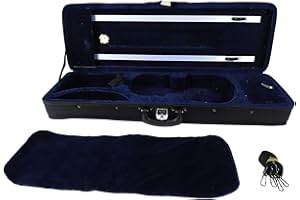 Okuyonic 4/4-Geigenkasten, Baumwollfutter, schwarzer Geigenschutzkoffer für die Aufbewahrung von Musikinstrumenten