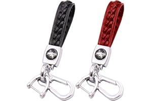 LICHUANUK 2 pezzi Portachiavi in pelle per auto, portachiavi auto, portachiavi donna, portachiavi uomo, accessori per auto