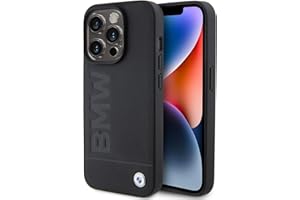 CG MOBILE BMW - Custodia in pelle con stampa a caldo per iPhone 15 Pro