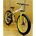 ZA ENTERPRISES Unisex Folding B.M.W Mountain Bicycle |Foldable Gear Cycle with 21 Speed Gear & Double Disc Brake, Fat Tyre |Yellow, 26 Inch, Dual