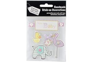 Express Yourself MIP MIP 3D Stickers Baby Stork, Acrylic, Multicoloured, 0.09 x 3.9 x 5.9 cm