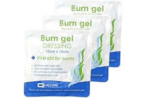 SHB First Aid Burn Gel Dressing 10cm x 10cm Medium Size - Emergency Burncare for Scolds & Burns