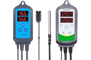 Inkbird Combinaison ITC-308 Prise Thermostat Chauffage Refroidissement Regulateur de Temperature et IHC-200 Contrôleur Humidité Prise Hygrostat pour Terrarium,Cave Vin,Fumage,Cigare,Couveuse