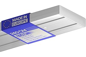 Bestlivings Gardinenschiene (240cm / 2-läufig), Vorhangschiene Komplettset inkl. Zubehör (Befestigungs-Set, Seitendeckel, Gardinenröllchen)