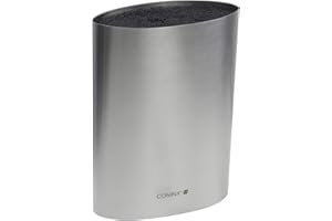 Coninx Saporo Ceppo Coltelli Vuoto Inox – Porta Coltelli Cucina Acciaio Inox – Blocco Coltelli Universale – Design Moderno Salvaspazio – Supporto Coltelli 12 Lame – 6.4 x 22 x 16.5 cm
