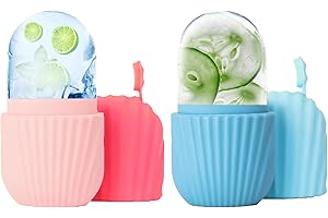 deegbbyi 2 Piezas Molde de Silicona con Rodillo para Cara de Hielo, Rodillo de Cubitos de Hielos para Face, Molde para Face de Hielo Reutilizable, para Iluminar la Cara, Reafirma la Piel