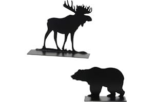 Department 56 by kollektion tillbehör vilda djur älg och björn silhuett statyett set, 3,5 och 5 cm