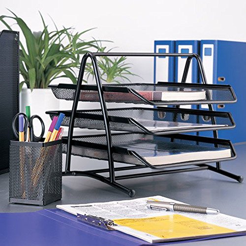 ABO Briefablage Office mit 3 Fächern, Drahtmetall, schwarz, Ly-9205 - 6