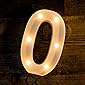 SATYAM KRAFT Marquee Alphabet Shaped LED Light (White, Number - 0)