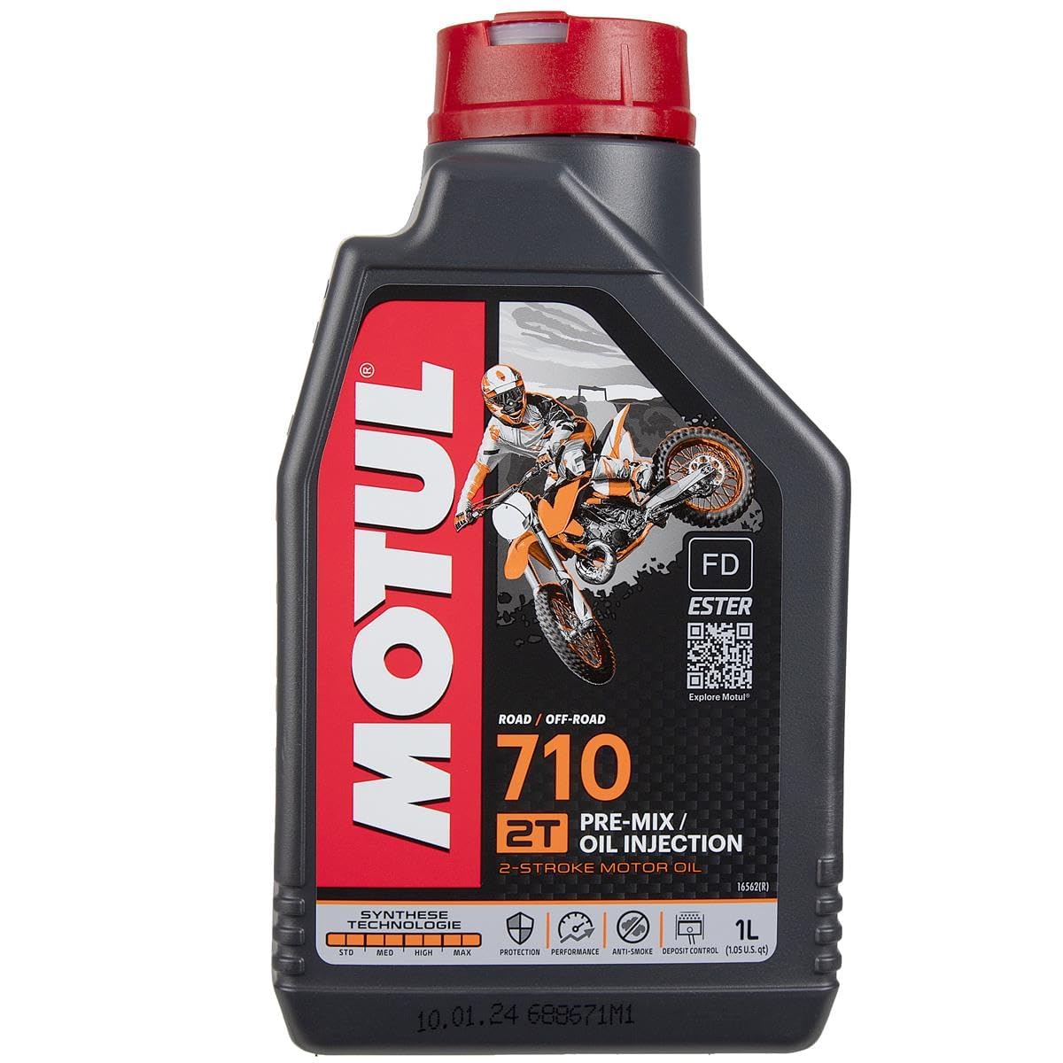 Motul - 104034 - Olio motore 2T 710 - 100% estere sintetico - 1L