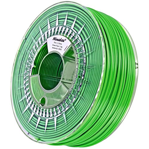 Minadax® 1kg Premium Qualitaet 1,75mm PLA-Filament grün fluoreszierend mit UV-Licht fuer 3D-Drucker hergestellt in Europa