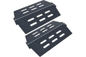 Denmay 7622 65505 - Deflectores de Calor para Weber Genesis 300 (con Botones de Control Frontal) E&S 310 320 330 de Rejilla de Acero Porcelana de Repuesto para difusor de Calor Weber, Juego de 2