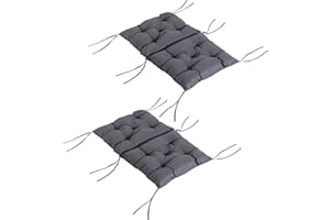 Outsunny 2er Set Auflage für Niederlehner Gartenstuhlauflagen Sitzpolster Garten Kissen Grau