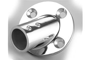 GOFORJUMP 1Pcs Marine Boat Hand Rail Fittings 45 Degree Stainless Steel 1" Pipe Round Base For 1" /25mm O.D. Tube/Pipe Boat Accessories Marine