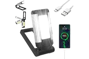 Tivifore Lampada da Lavoro LED, COB Ricaricabile Lampada di ispezione, Torcia Lavoro Proiettore LED IPX6 Magnetico Base con 7 Modalità Adatta per la Revisione di Auto, Campeggio, Escursionismo