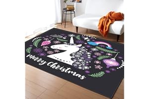 STICKER SUPERB. 3D Animal Unicorn Camera da Letto Tappeto Ragazza Ragazzo Soggiorno Tappetino Corridoio Sala da Pranzo Bagno Morbido Fluffy Tappetino da Gioco Gattonare per Bambini (Nero 2,140x200 cm)