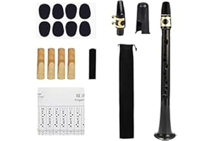 DUBBULON Pocket Saxophone - Saxophones For Beginners | Black Pocket Saxophone Saxophone | Portable Sax Alto Saxophone Kit | Natural Saxophone Practice Tool With 4 Reeds 8 Denta l Pad And Carrying Bag
