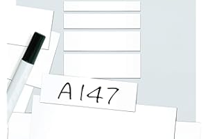 Beaverswood LM510 White Magnetic Easy Wipe Write On Location Markers - Magnetic Strips (Pack of 100) - 50mm high x 100mm wide