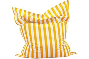 SXBCYAN Puf Flotante Cuadrado For Piscina – Puf Flotante For Piscina – Exterior Interior Cómodo Puf Grande – Sqaure Piscina Flotante Almohada Saco Puf Cubierta Sin Relleno ( Color : Yellow-stripe , Size : 140