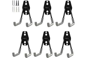 PYBTOOL Ganchos resistentes para garaje, ganchos multiusos para almacenamiento en garaje, organizador de herramientas de jardinería, ganchos de acero para montaje en pared (gancho en U pequeño)