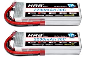 HRB POWER HRB 2PCS 11.1V 2200mAh 3S 30C Batteria Lipo con Deans T Plug per RC Car Boat Truck Heli Aeroplano Quadcopter Elicottero Multi-Motore Hobby Parti Fai da Te
