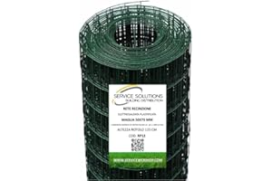 SERVICE SOLUTIONS Rete Metallica Elettrosaldata Plastificata Verde – Recinzione Giardino/Orto/Animali – Rotolo 25 m, Maglia 50×75 mm, Zincata e Plastificata Resistente per Esterni | SERVICEWEBSHOP (H125CM)