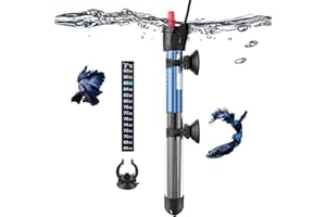 PYPABL 25W 50W 100W 200W 300W Aquarium Heater, Submersible Glass Heater for 10L-300Litres Fish and Turtle Tank (100W for 40-100L)