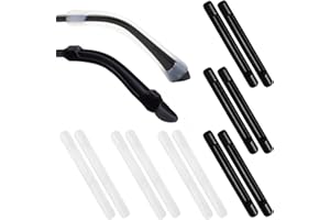 RUOJLING 6 Pares Patillas Gafas Silicona,Funda Patillas Gafas,Almohadillas de Silicona para Gafas,Almohadillas Orejas de Gafas,Fundas para Patillas,Antideslizante,2 Colores (56 mm × 7.9 mm)