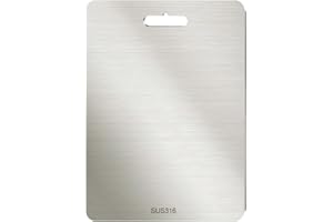 Freshmagis Titan Schneidebrett, Edelstahl Schneidebrett - Robust und Langlebig, Beidseitig Verwendbar, Leicht zu Reinigen, Antibakteriell & Geruchsneutral (39 * 28cm)