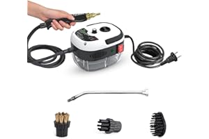 Irishom Nettoyeur vapeur portable portable 2500 W Machine de nettoyage à vapeur pressurisée à haute température avec têtes de meubles de cuisine Auto de salle de bain
