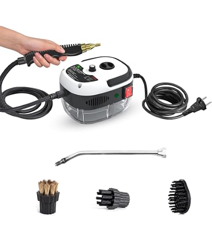 Pulitore A Vapore Portatile Ad Alta Temperatura Con 9 Accessori – Per Cucina, Divani, Bagno E Auto, Senza Sostanze Chimiche, Cavo 3 M