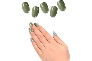 ‎EBANKU EBANKU 20PCS UV Gel Nagelfolie, Oliv Grün Selbstklebend UV Gel Wraps Nagelaufkleber Nagelfolie UV Härtend mit Nagelfeile und Stick fur Frauen Mädchen Nageldekoration